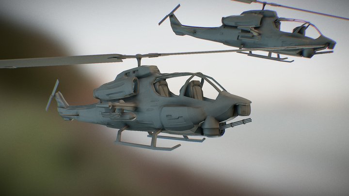AH-1W AH-1W Super Cobra Heli 3D Model