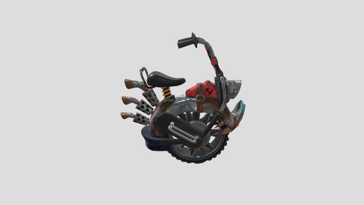 Post apocalyptic motorcycle 3D Model