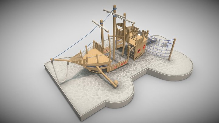 Playground Wood Ship (wip-5) 3D Model