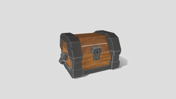 Stylized Wooden Chest 3D Model
