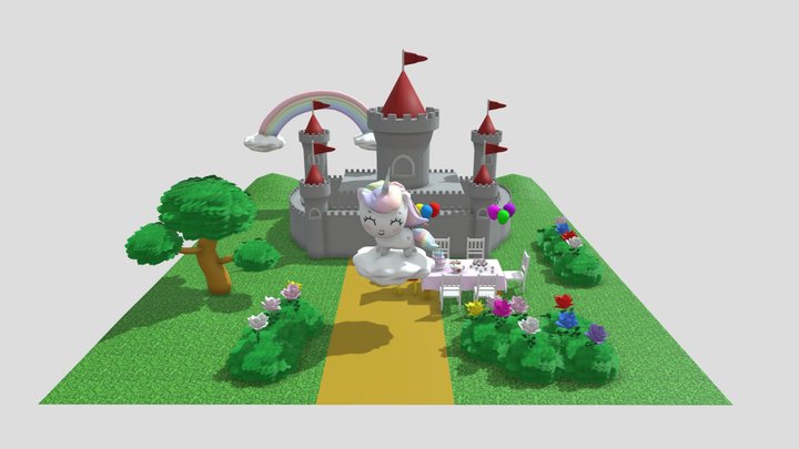 Unicorn Party 3D Model