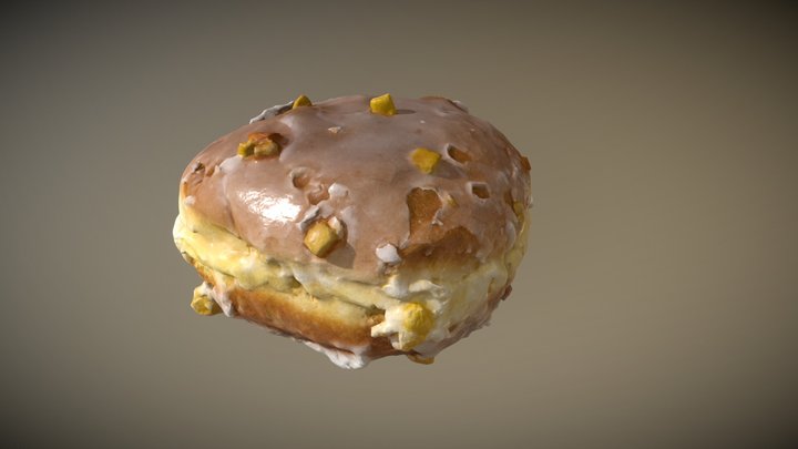 Photorealistic Polish Doughnut 3D Model
