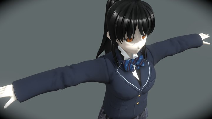 Suzen - Highschool Anime Girl (Free) 3D Model