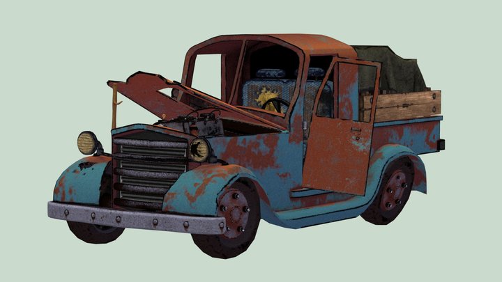Rusty Old Truck 3D Model