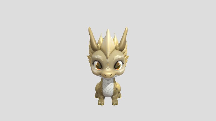 cute baby dragon figure 3D Model