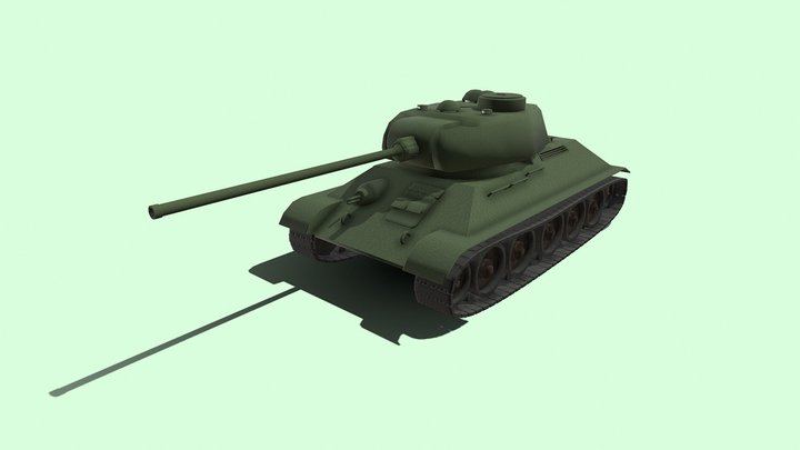 T-34/85 - Low Poly 3D Model
