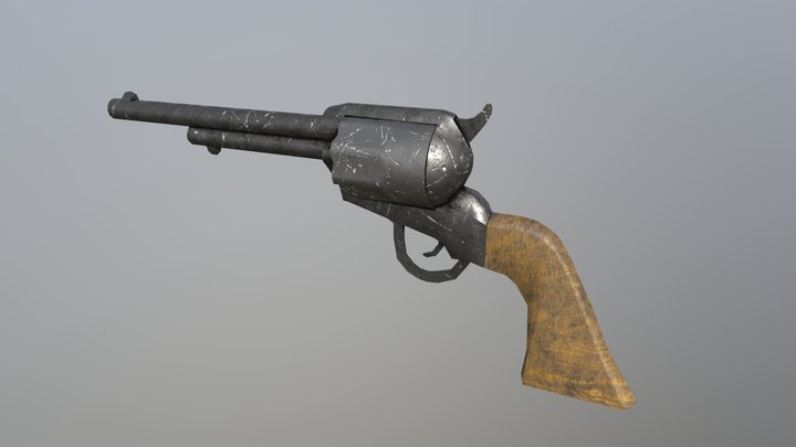Western Revolver 3D Model