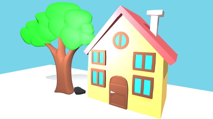 Cartoon House 3D Model