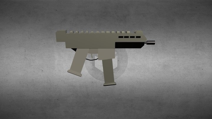 Low Poly Gun 3D Model