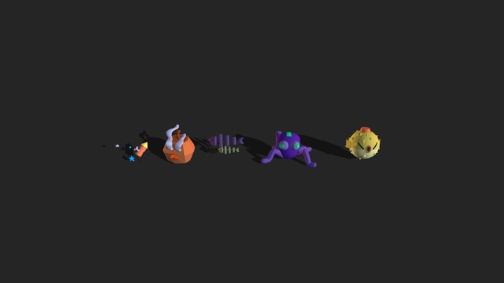 5 Creatures 3D Model
