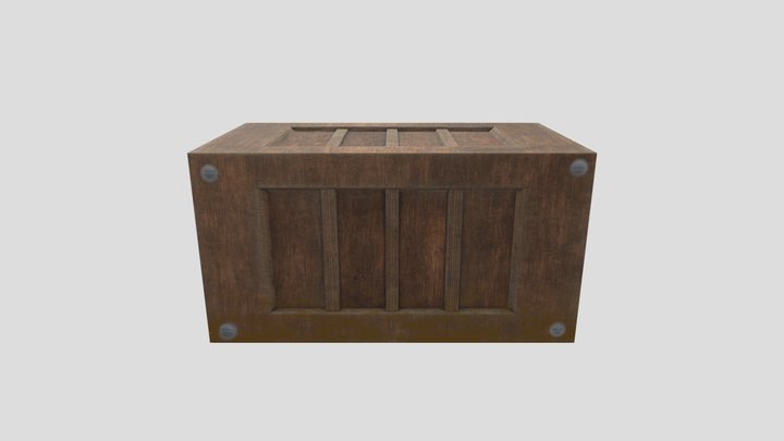 Holzkiste mit Textur 3D Model