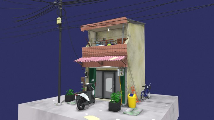 Simple single house 3D Model