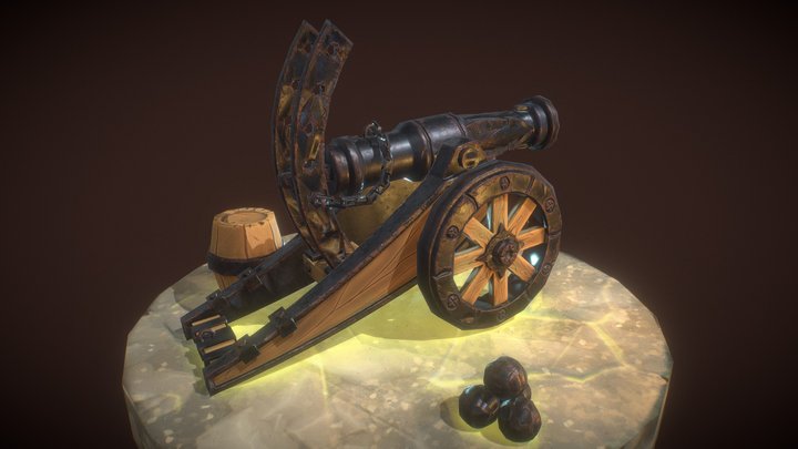 stylized cannon 3D Model
