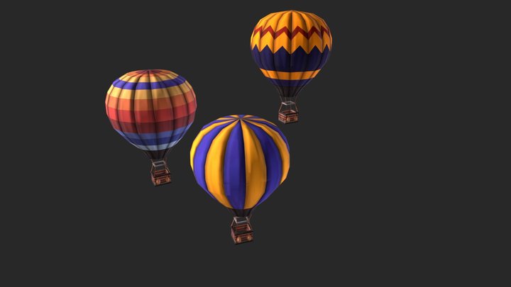 Hot Air Balloons 3D Model