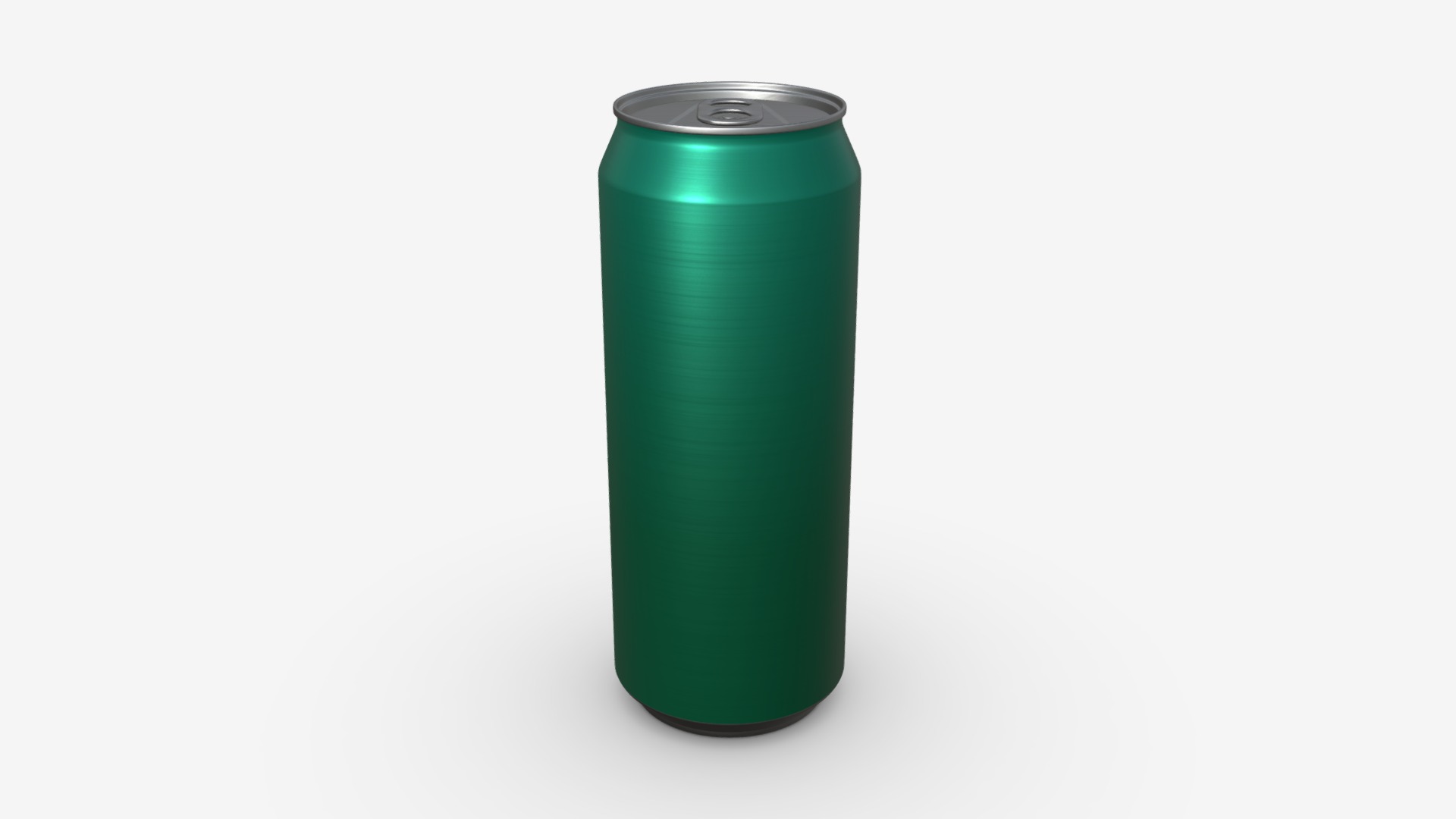 3D model Standard beverage can 500ml - This is a 3D model of the Standard beverage can 500ml. The 3D model is about a green cylindrical object.