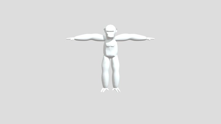 Monkey ear game player rigged 3D Model