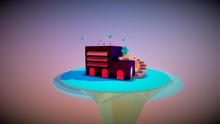 Crystal Desert Outpost Final 3D Model