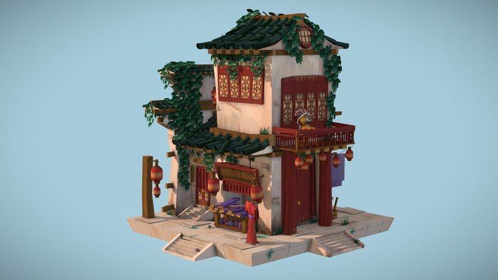 DAE Villages: Ancient Chinese Embroidery Shop 3D Model