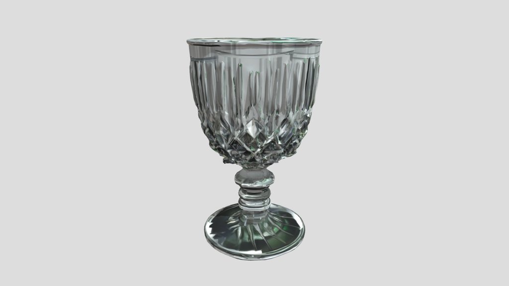 Crystal Goblet — 3D Model | Game Ready | PBR Tex