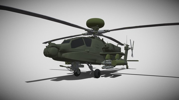 Apache AH 64D(low poly) 3D Model