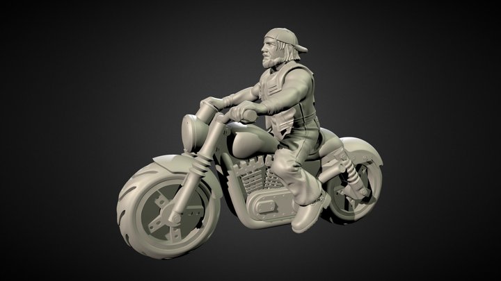 Bike 1 & Rider Bits 3D Model