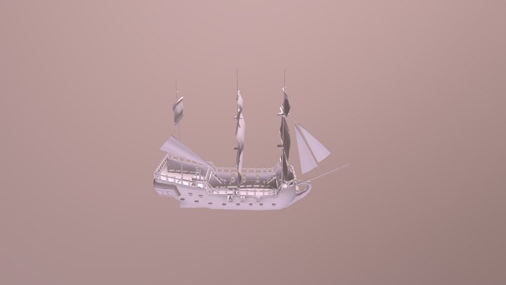 Black pearl ship 3D Model