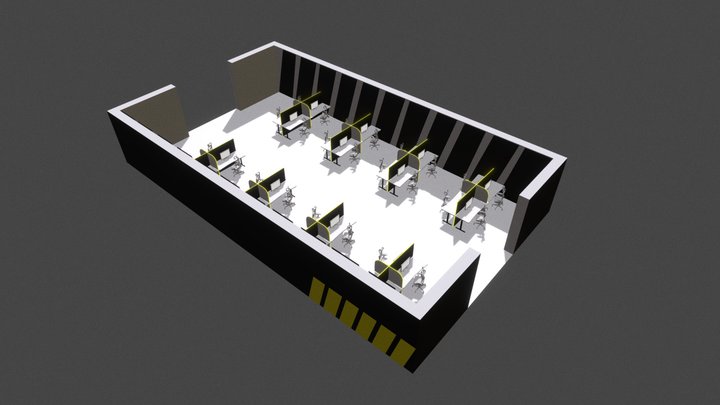 E-Sports Gaming Booth 3D Model