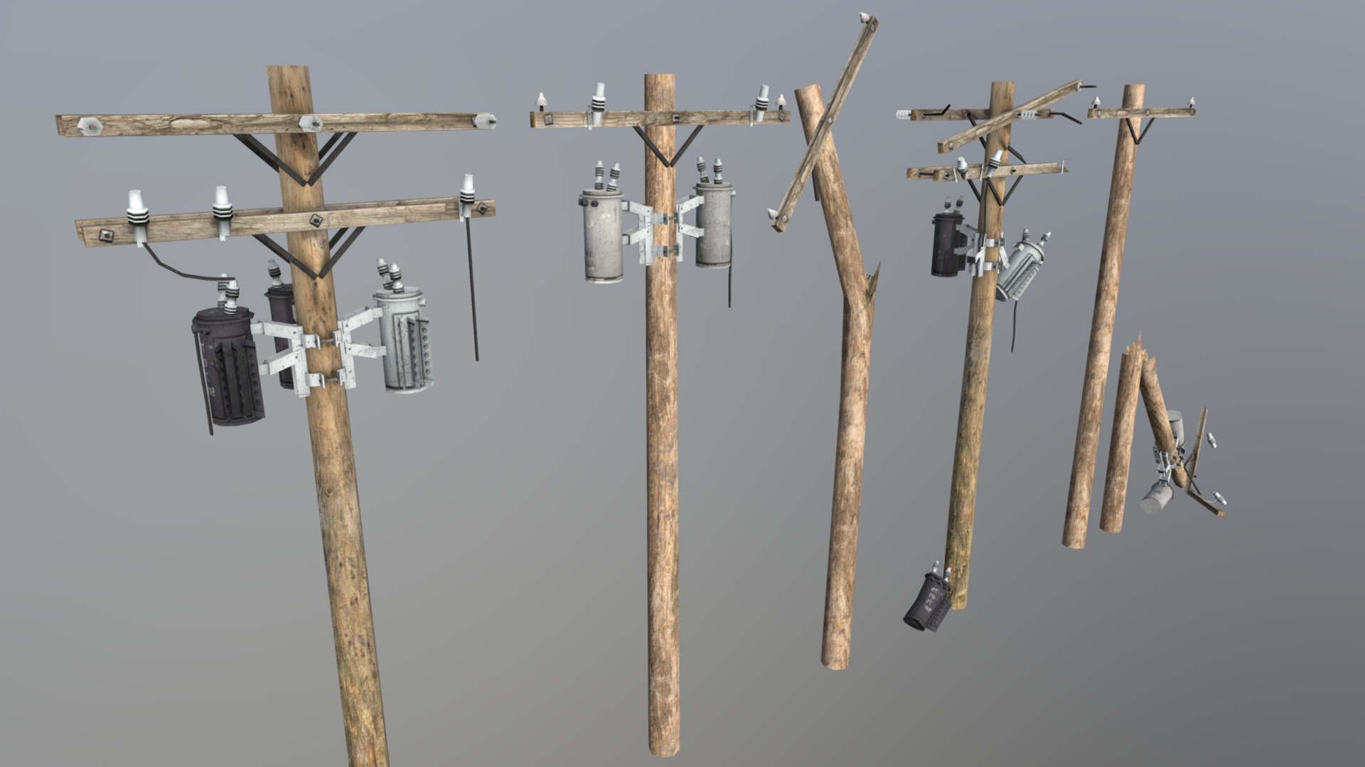 3D model Electricity Pole - This is a 3D model of the Electricity Pole. The 3D model is about a group of electrical devices.