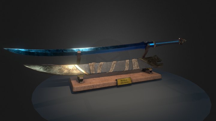 The Magic blue Sword 3D Model