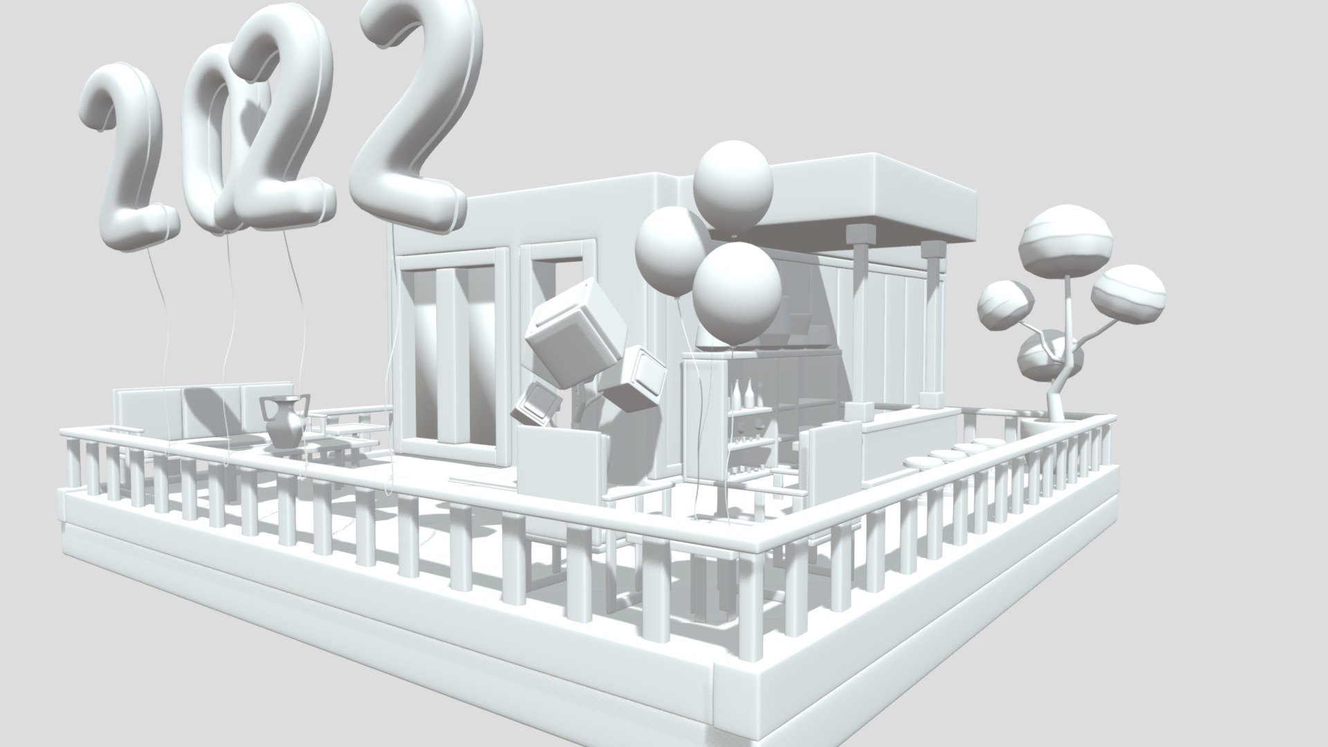 Cartoon Rooms/Interiors/Exteriors Floor Two
