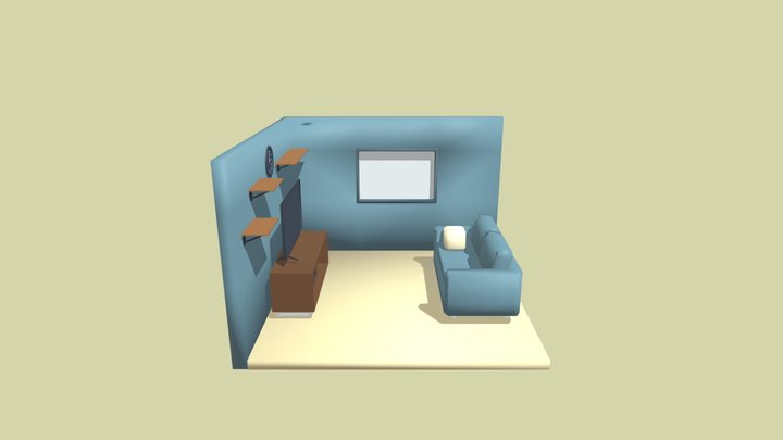 Simple Living Room Design 3D Model
