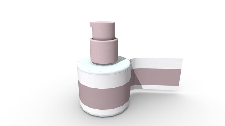 Bottle with label low poly 09 3D Model