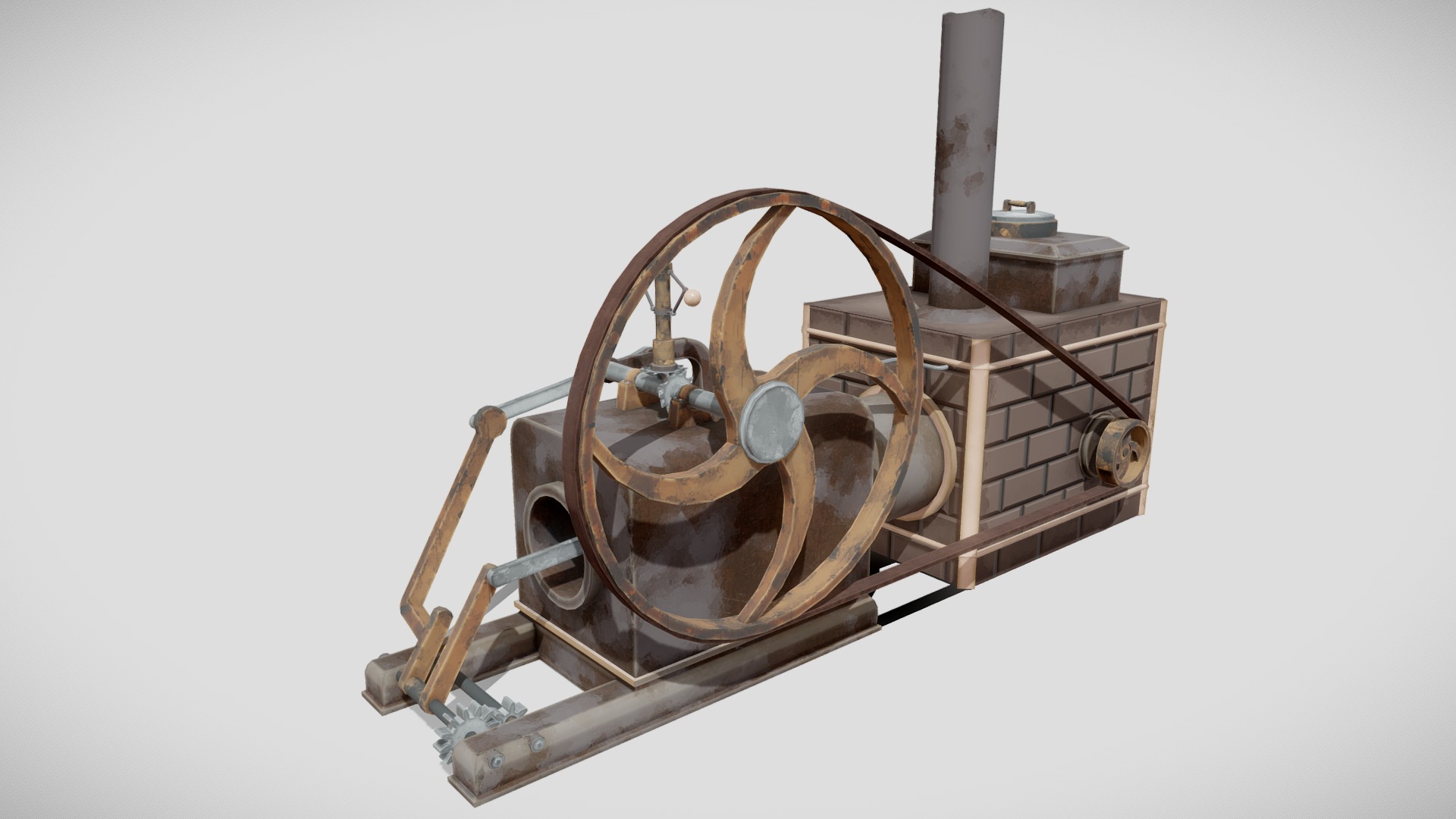 3D model Stylized Power Generator - This is a 3D model of the Stylized Power Generator. The 3D model is about a metal object with a metal frame.