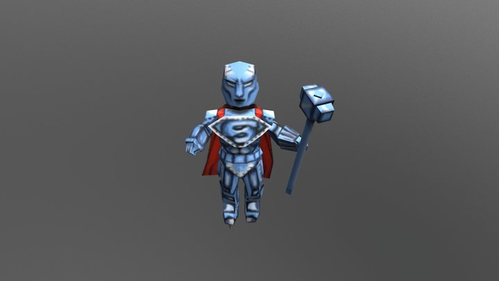 STEEL (DC) Low Poly Action Pose 3D Model