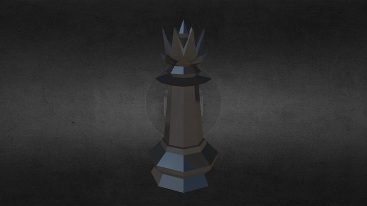 CHESS QUEEN GOTH LOWPOLY 3D Model