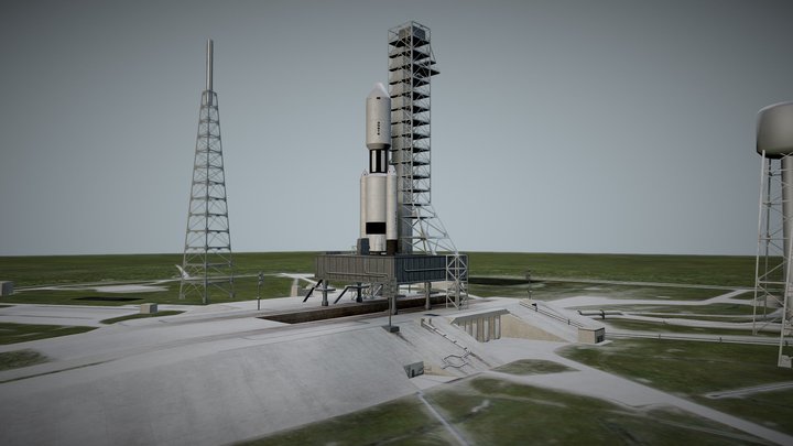 Rocket - Gantry launch site 3D Model