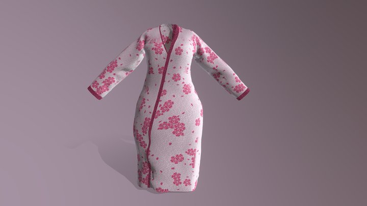 Kimono ~ Closed - Female 3D Model