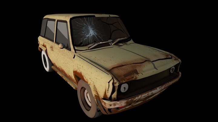 Rusty Car - Cartoon Cel-Shading – Modello 3D gratuito STL