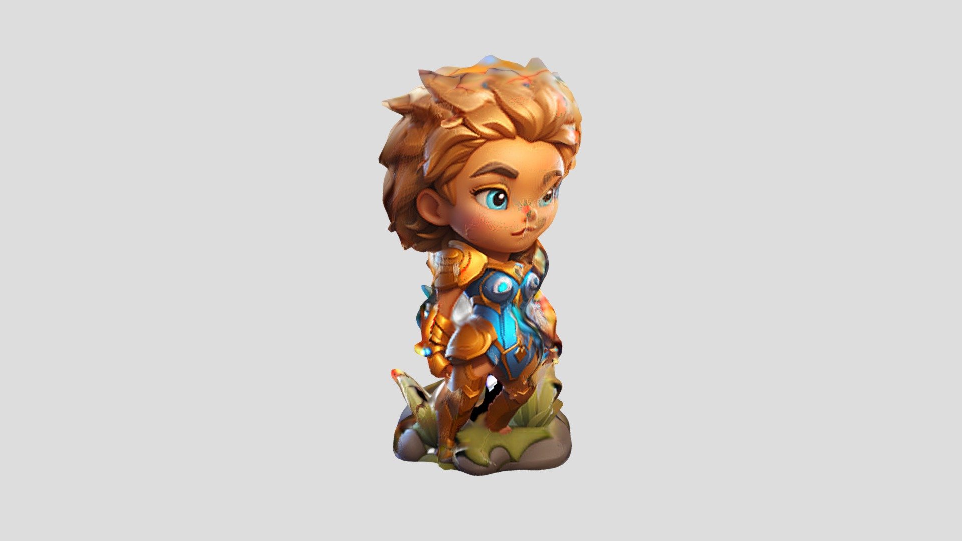 Chibi Warrior Girl A chibi warrior girl is st - Download Free 3D model ...