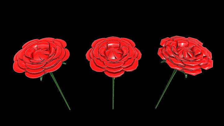 Rose Low Poly 3D Model
