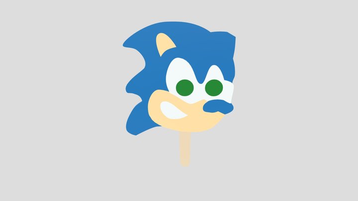 Sonic The Hedgehog Popsicle 3D Model V2 3D Model