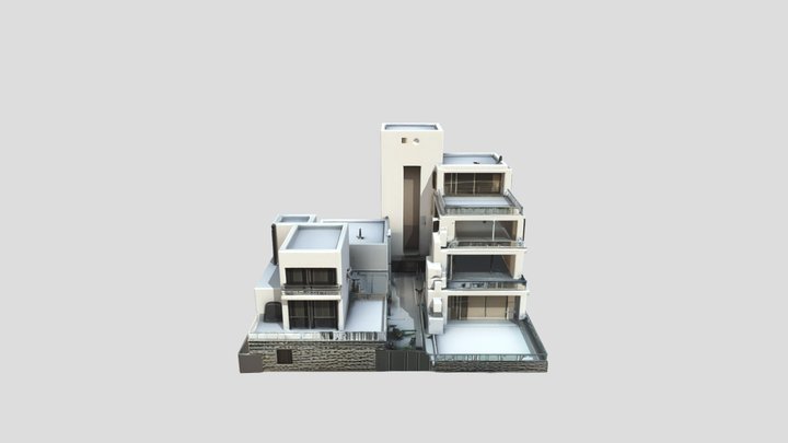 Complejo Residencial Moderno - en Bloques 3D Model