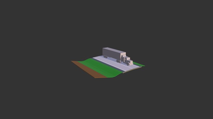 Rural road cross section 3D Model
