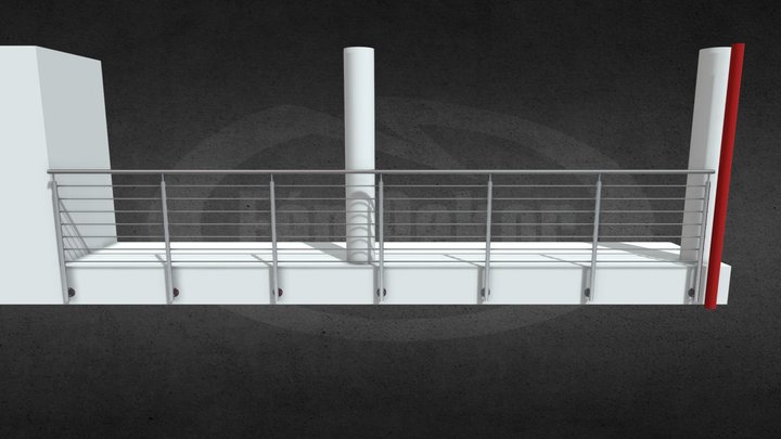 Rozsdamentes korlát 3D Model