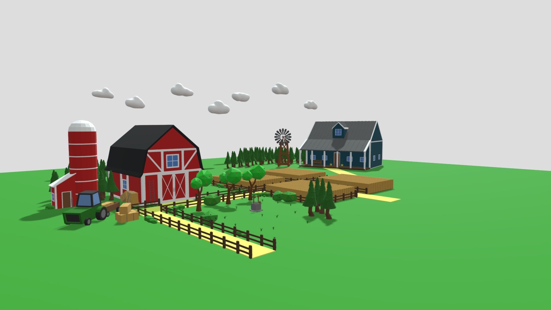 Low Poly Farm - Buy Royalty Free 3D model by Darkoz [0b20758 ...
