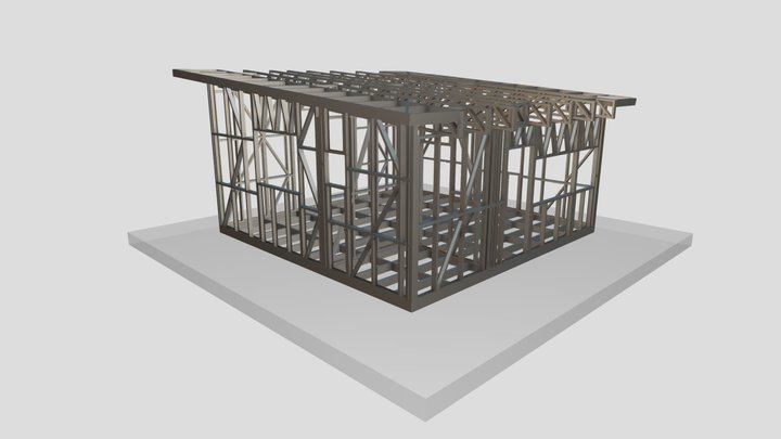 Дом, Ялта, 36кв, ЛСТК, Металл 3D Model