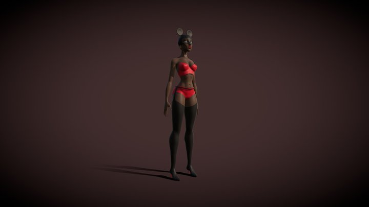 Afro Girl 3D Model