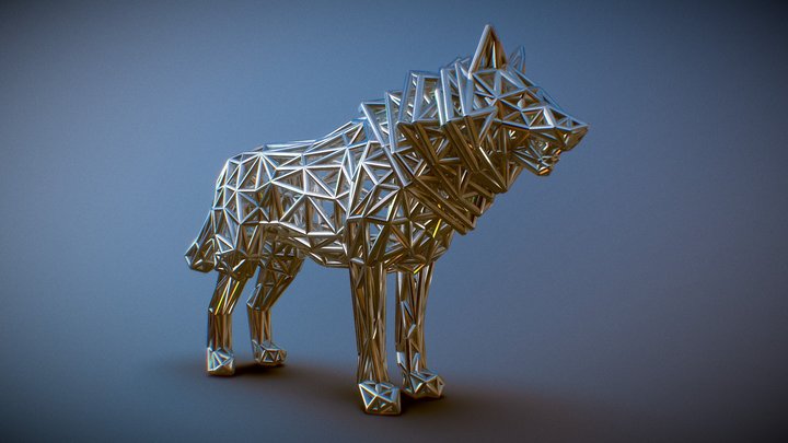 Standing Wolf 3D Model