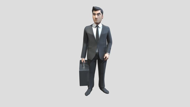 Business Man - Low Polygon game character 3D Model