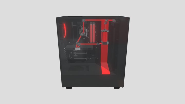 Watercooled Computer 3D Model